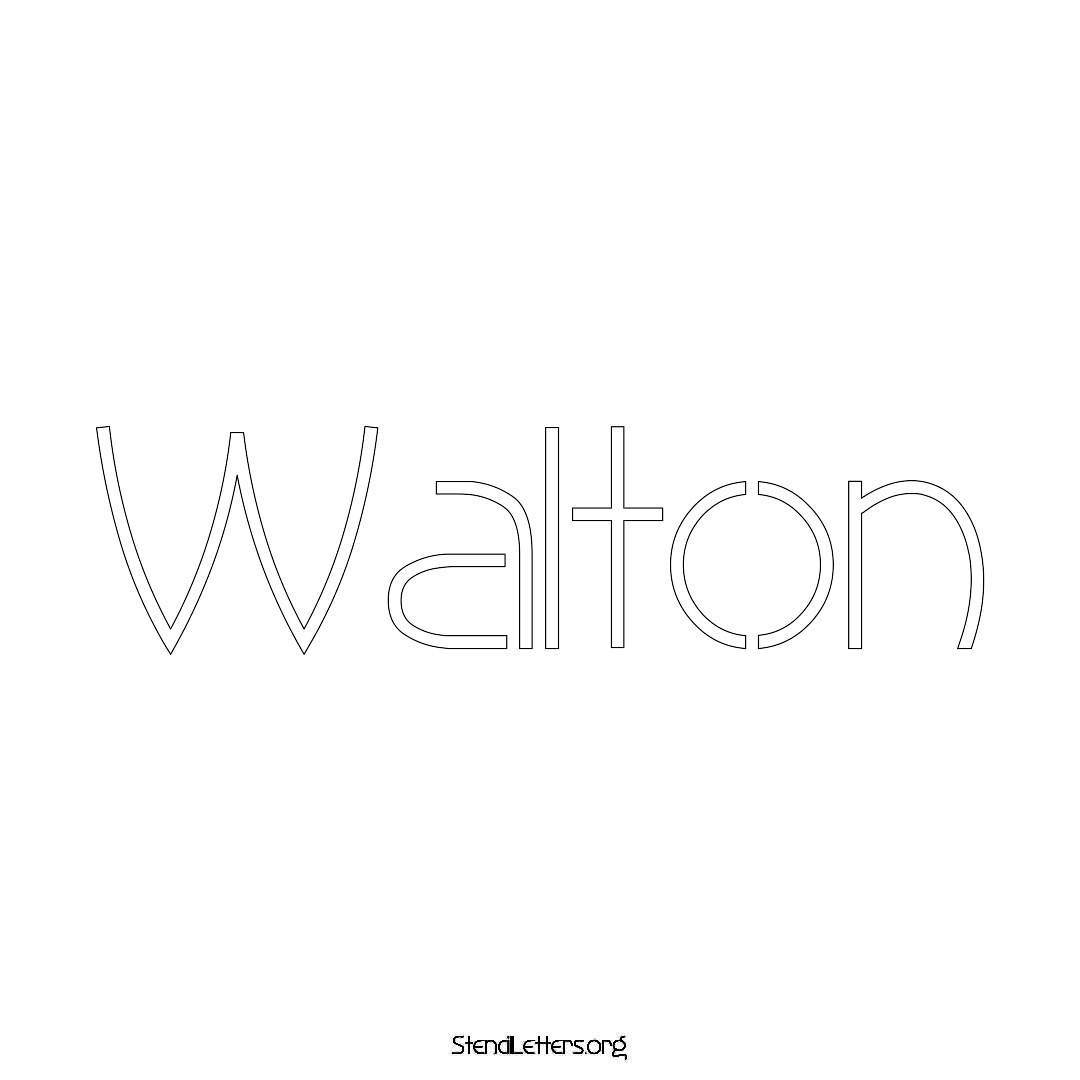 Walton name stencil in Simple Elegant Lettering