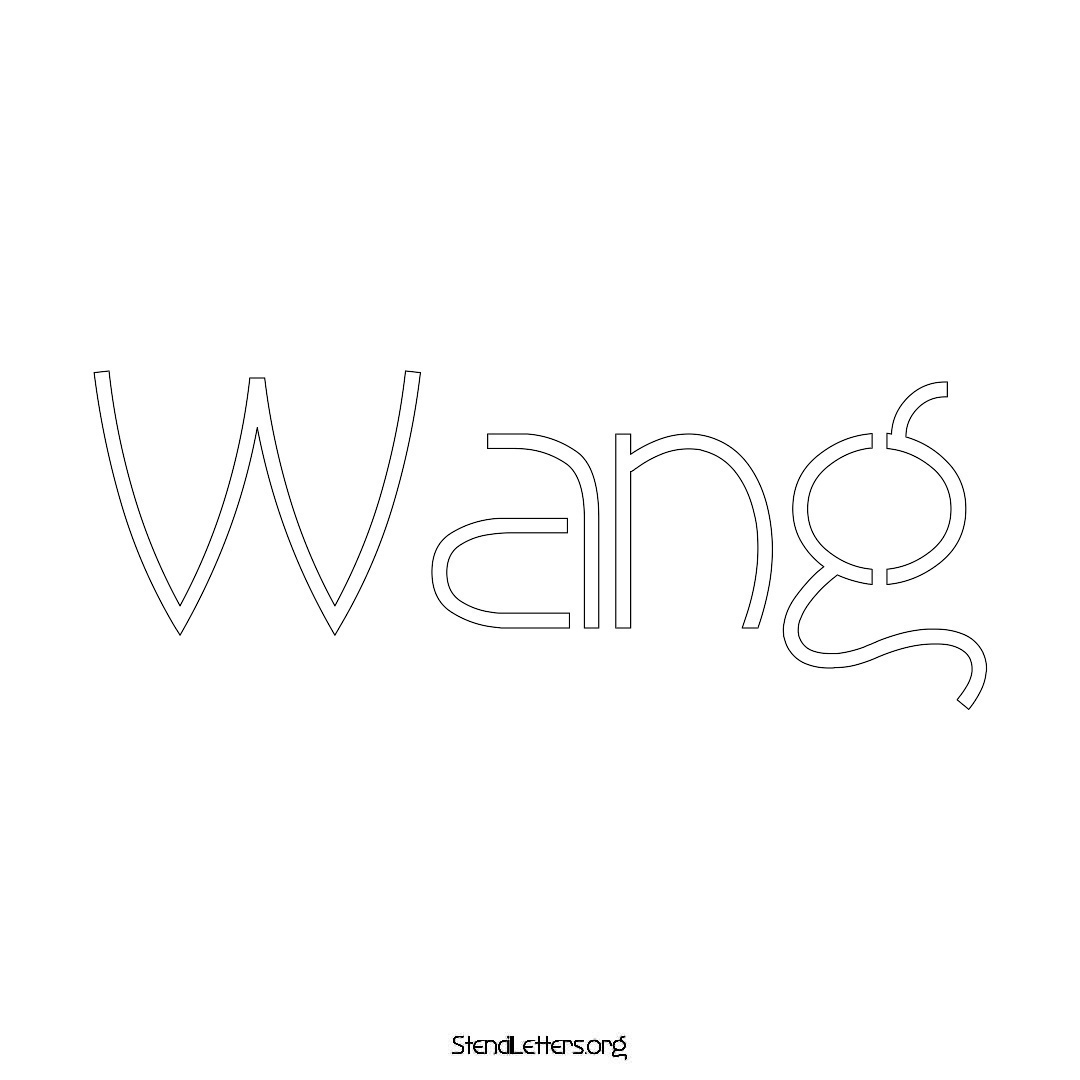 Wang name stencil in Simple Elegant Lettering