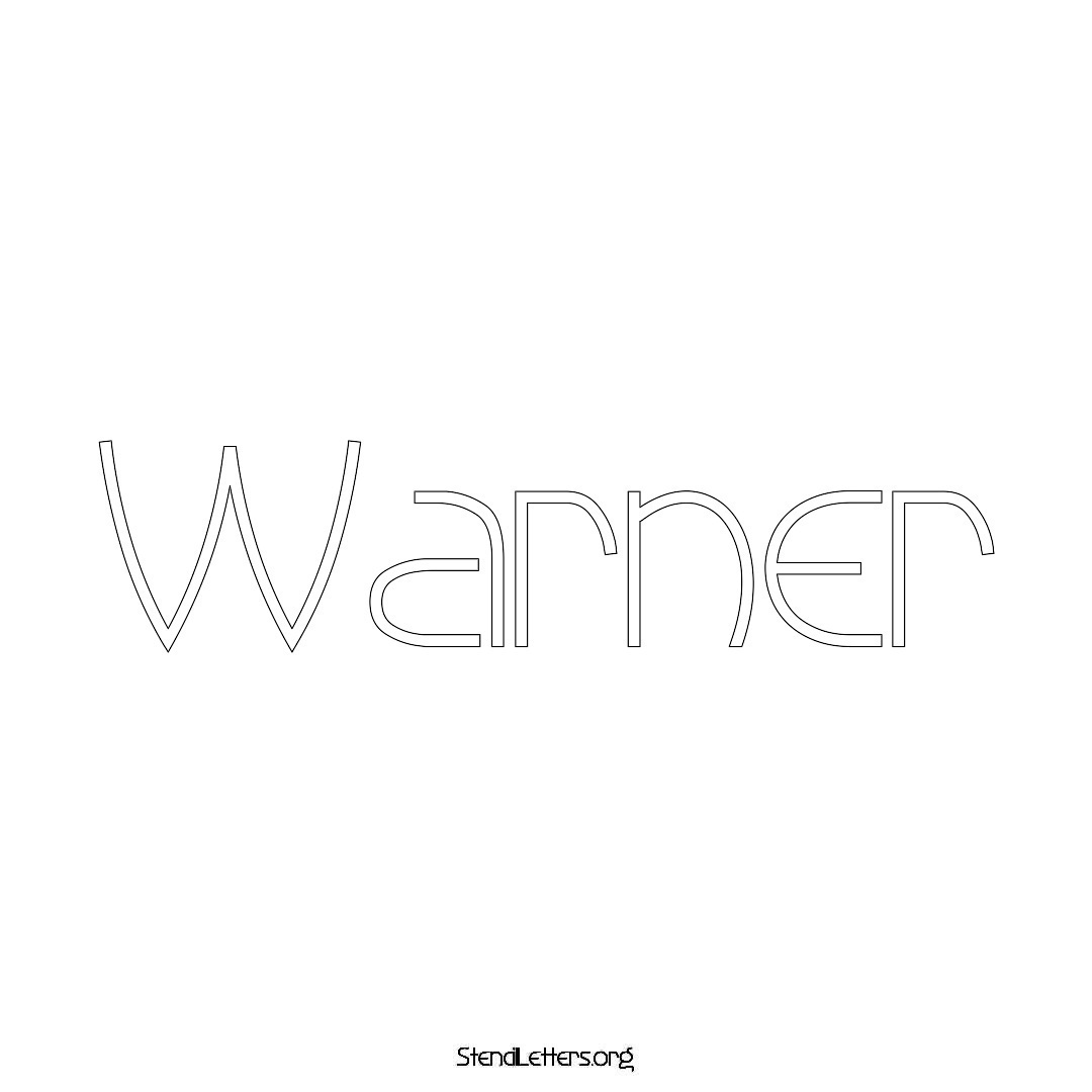 Warner name stencil in Simple Elegant Lettering