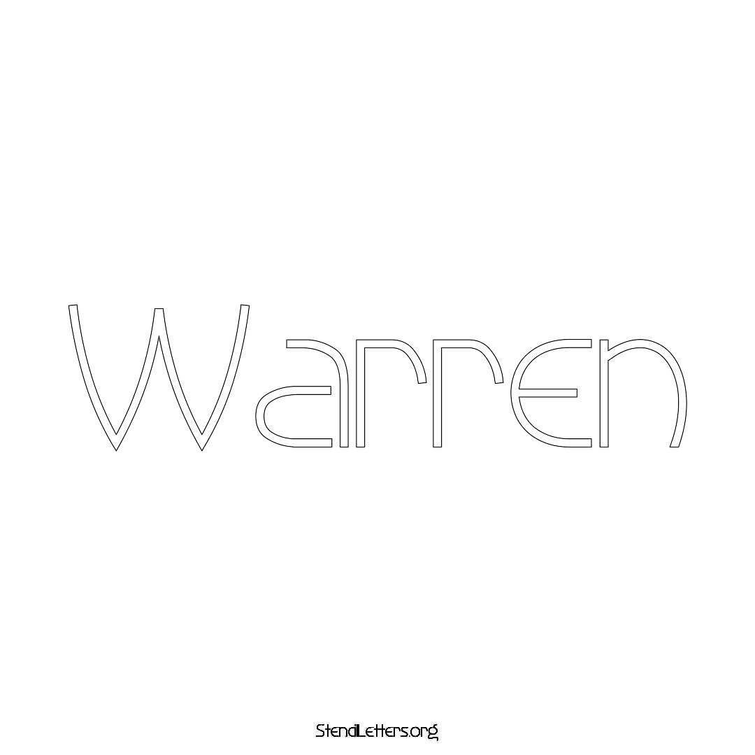Warren name stencil in Simple Elegant Lettering