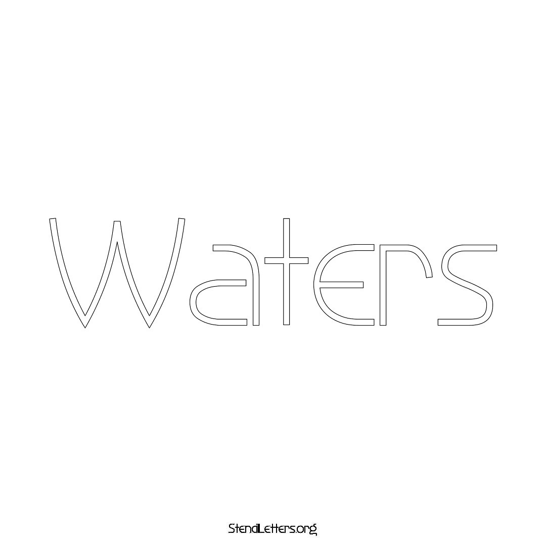 Waters name stencil in Simple Elegant Lettering