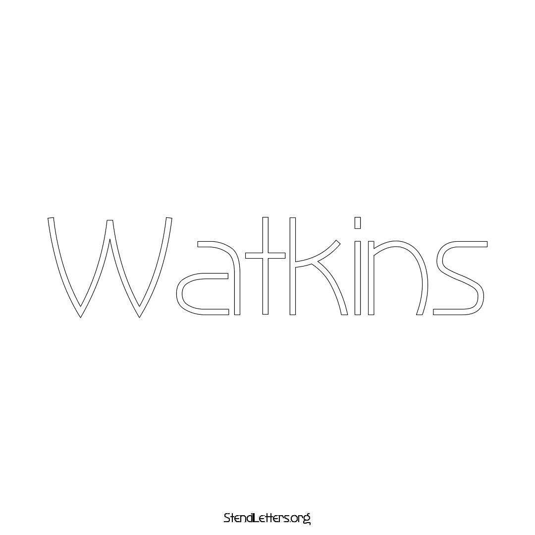 Watkins name stencil in Simple Elegant Lettering