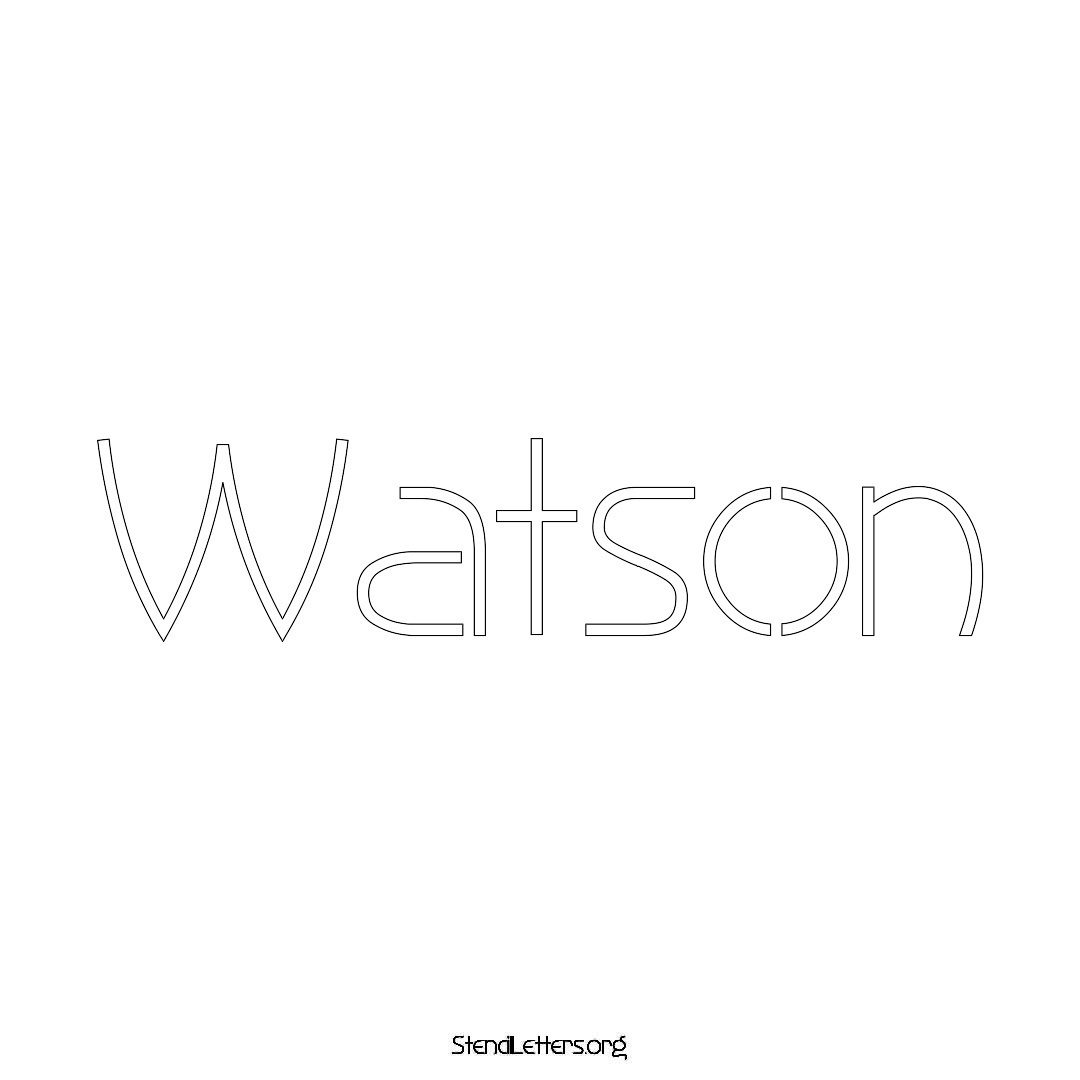 Watson name stencil in Simple Elegant Lettering