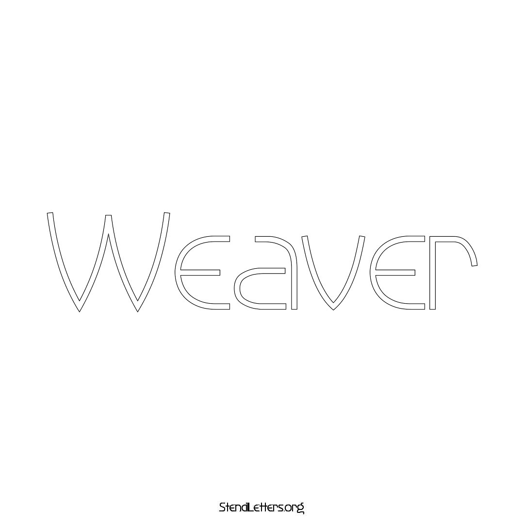 Weaver name stencil in Simple Elegant Lettering
