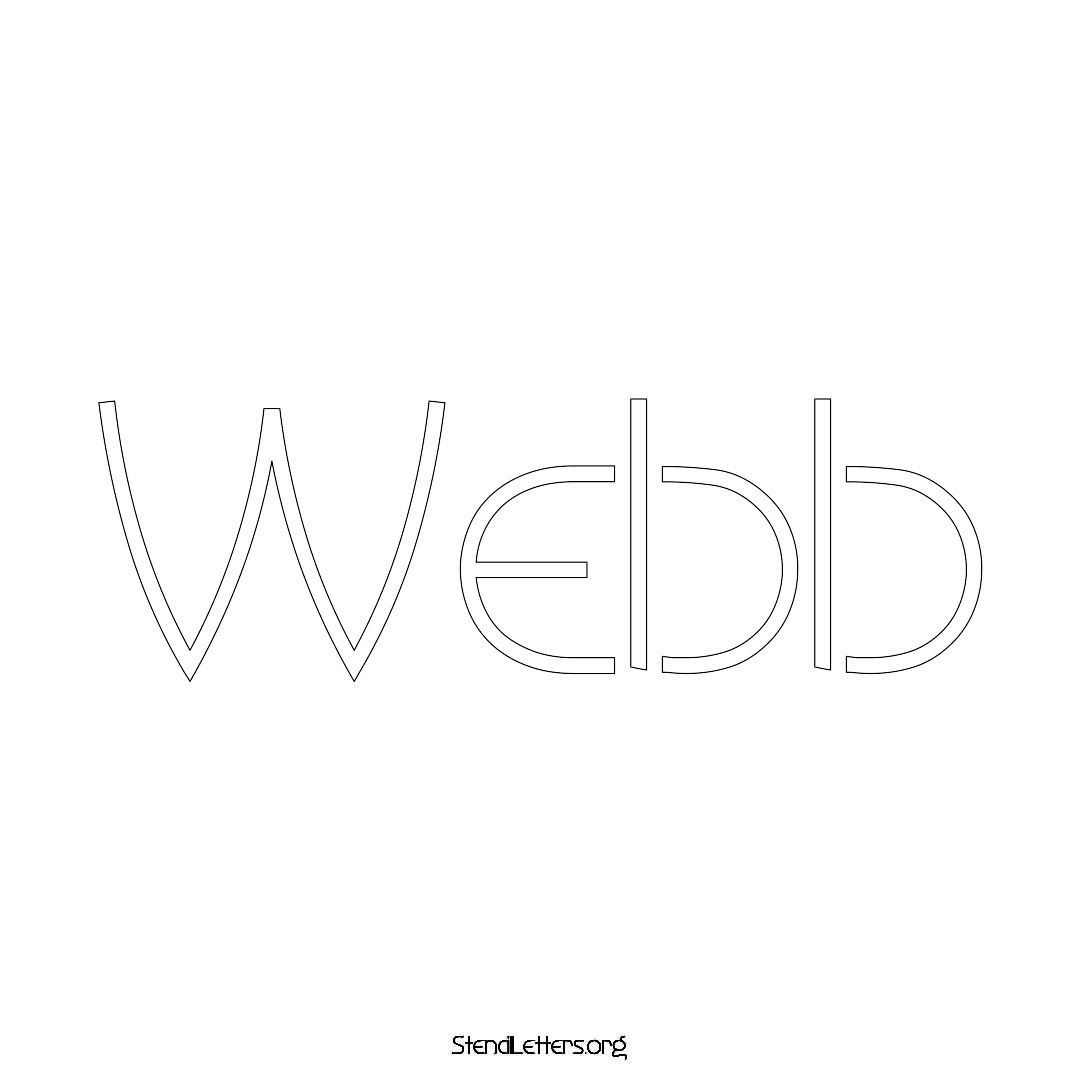 Webb name stencil in Simple Elegant Lettering
