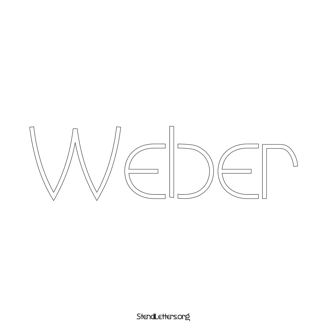 Weber name stencil in Simple Elegant Lettering
