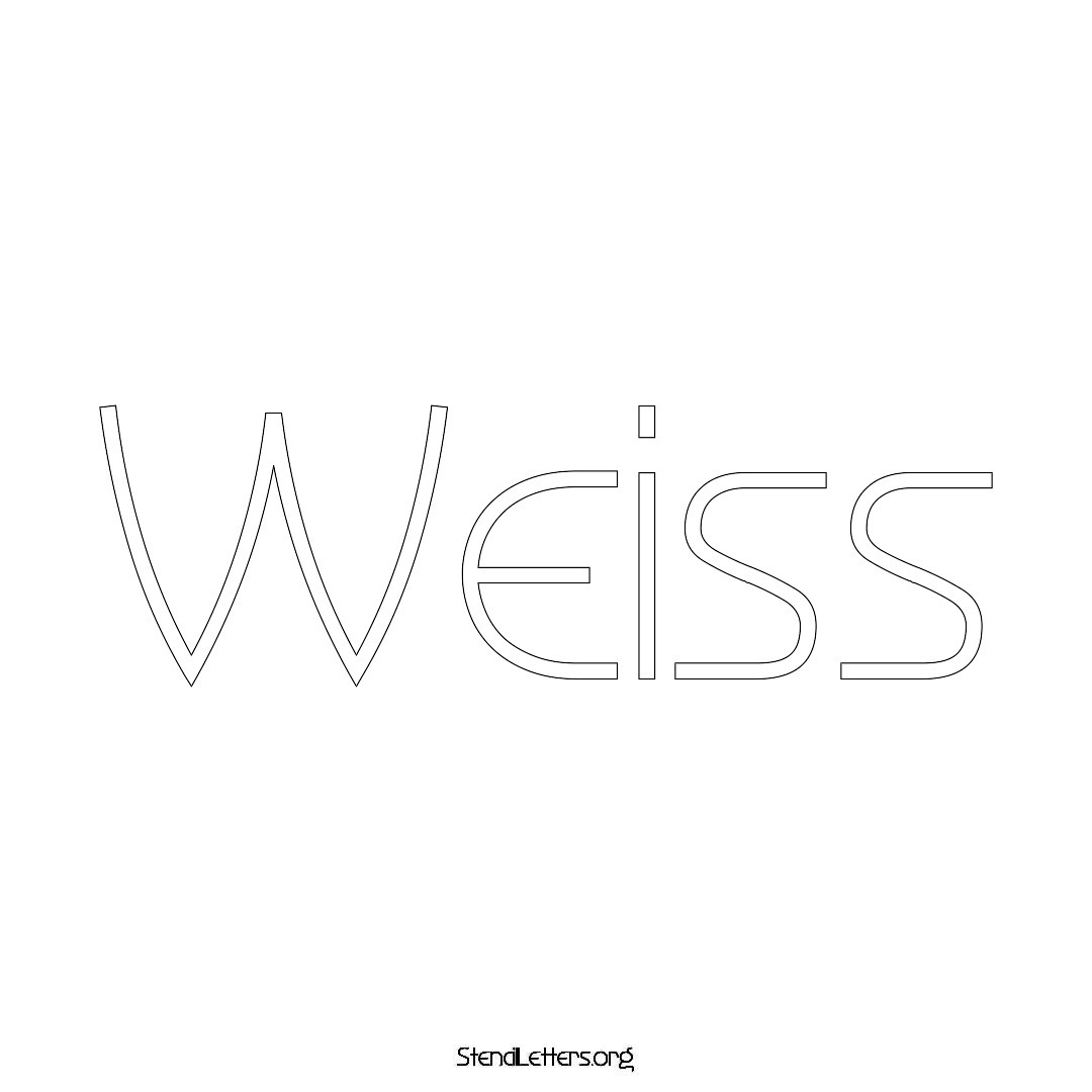 Weiss name stencil in Simple Elegant Lettering