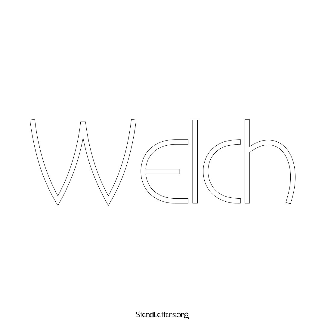 Welch name stencil in Simple Elegant Lettering
