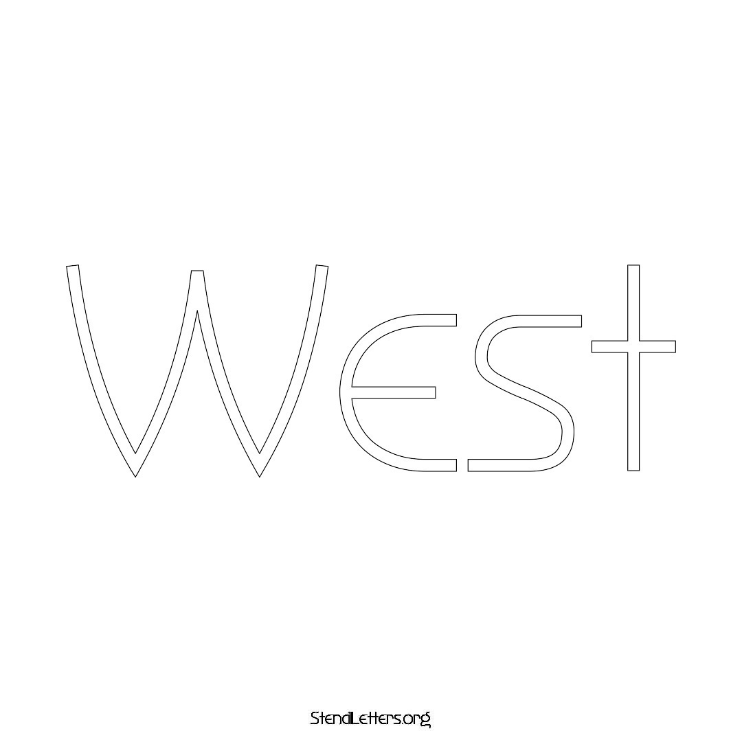 West name stencil in Simple Elegant Lettering