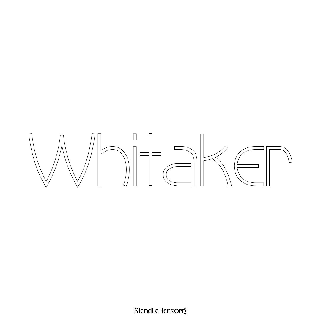 Whitaker name stencil in Simple Elegant Lettering