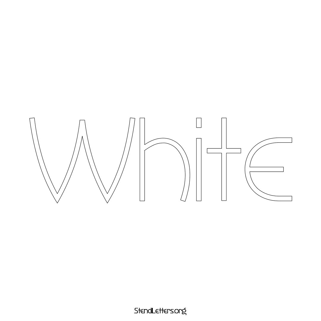White name stencil in Simple Elegant Lettering