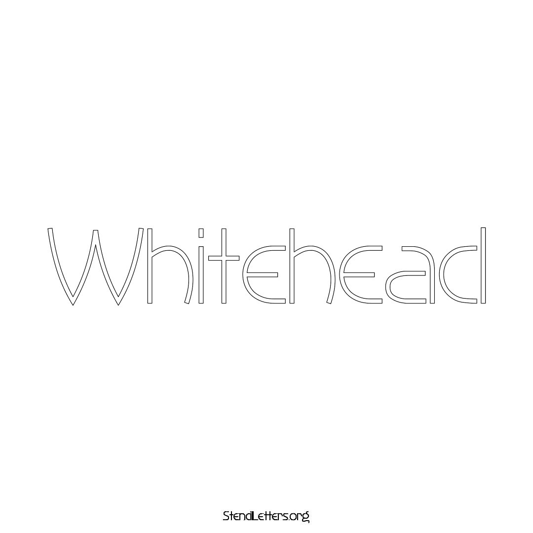 Whitehead name stencil in Simple Elegant Lettering