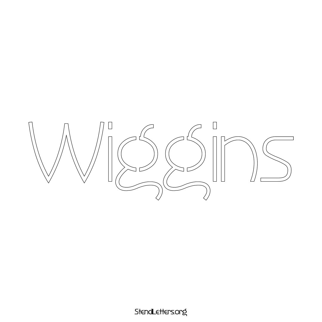 Wiggins name stencil in Simple Elegant Lettering