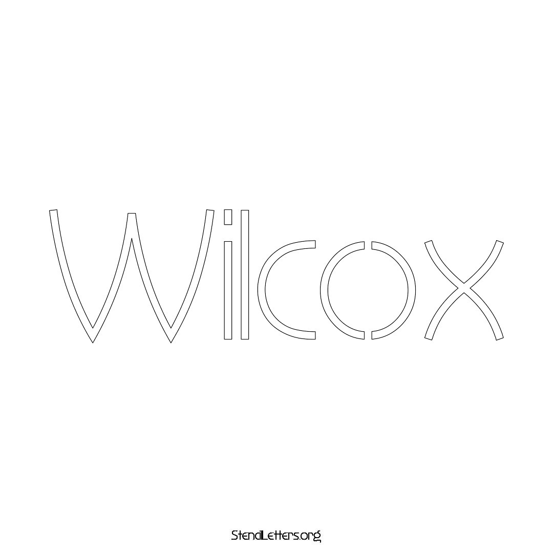 Wilcox name stencil in Simple Elegant Lettering