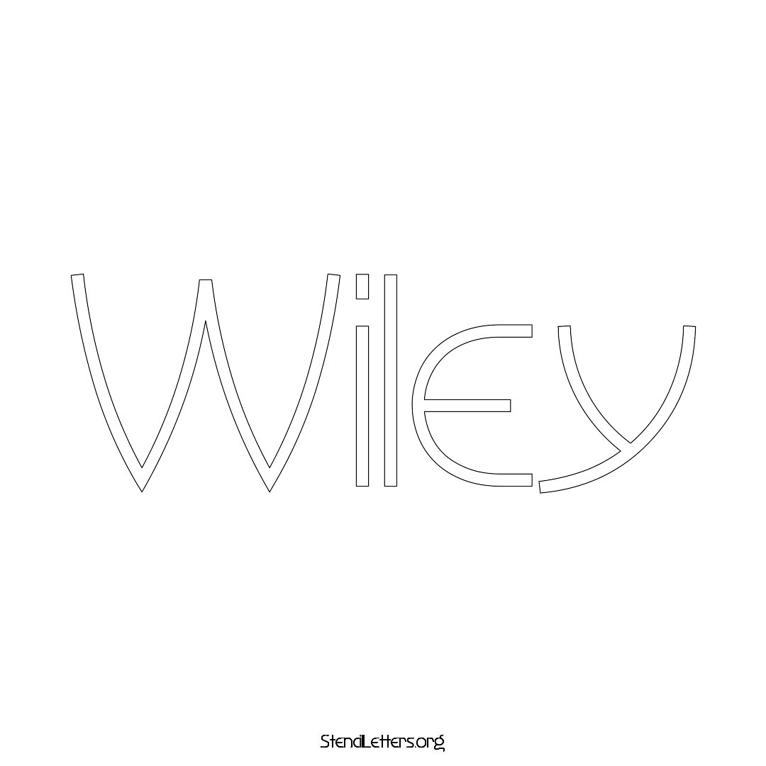 Wiley name stencil in Simple Elegant Lettering