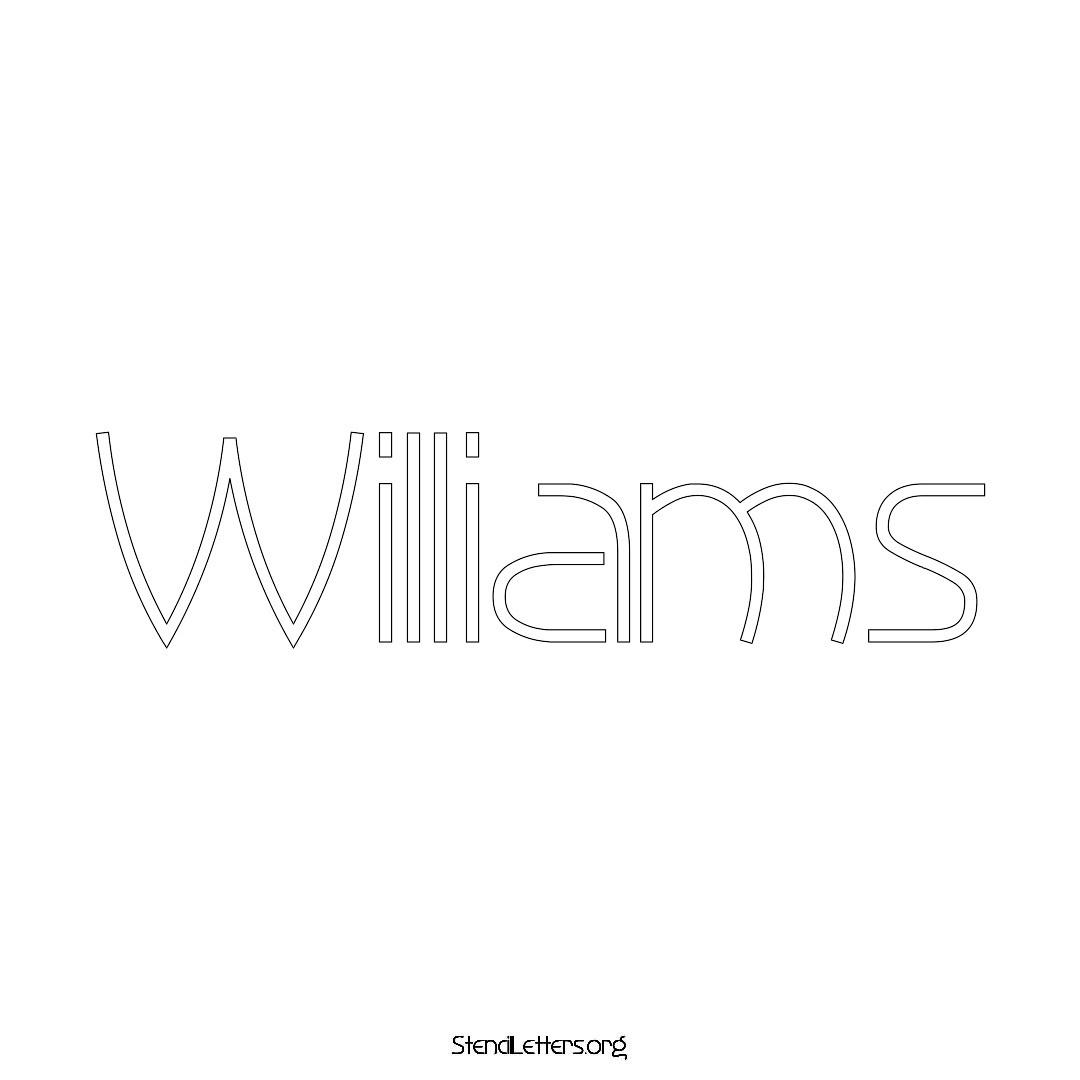 Williams name stencil in Simple Elegant Lettering
