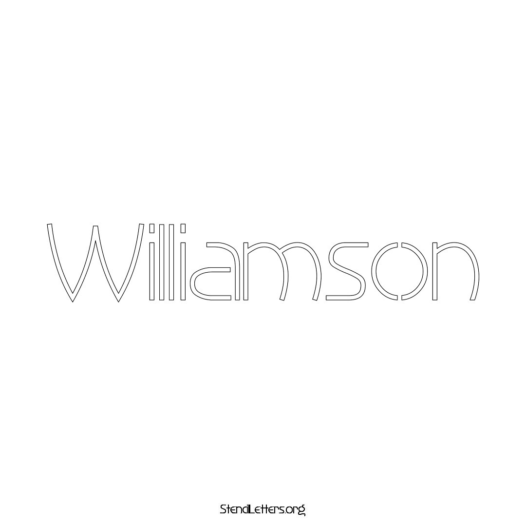 Williamson name stencil in Simple Elegant Lettering