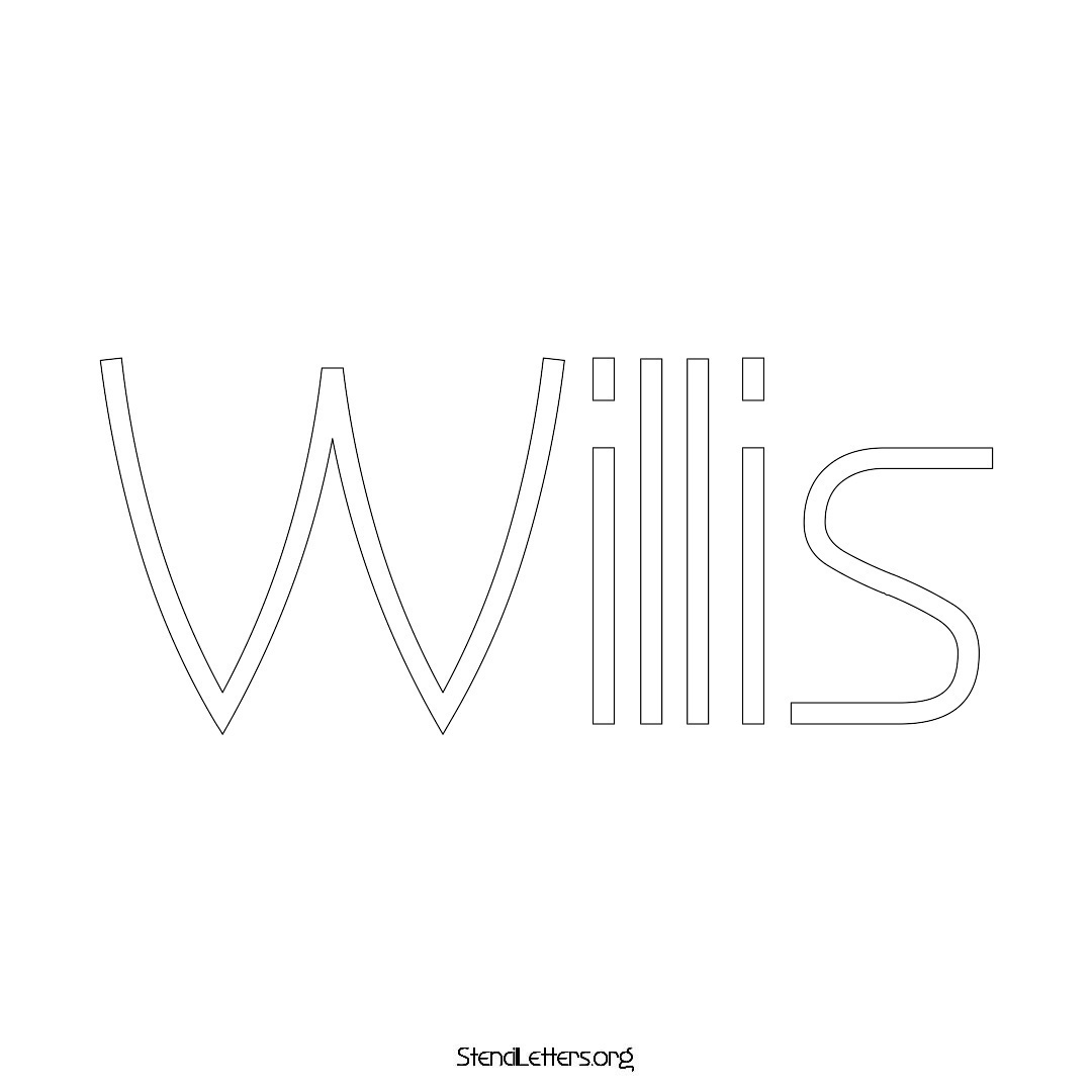 Willis name stencil in Simple Elegant Lettering