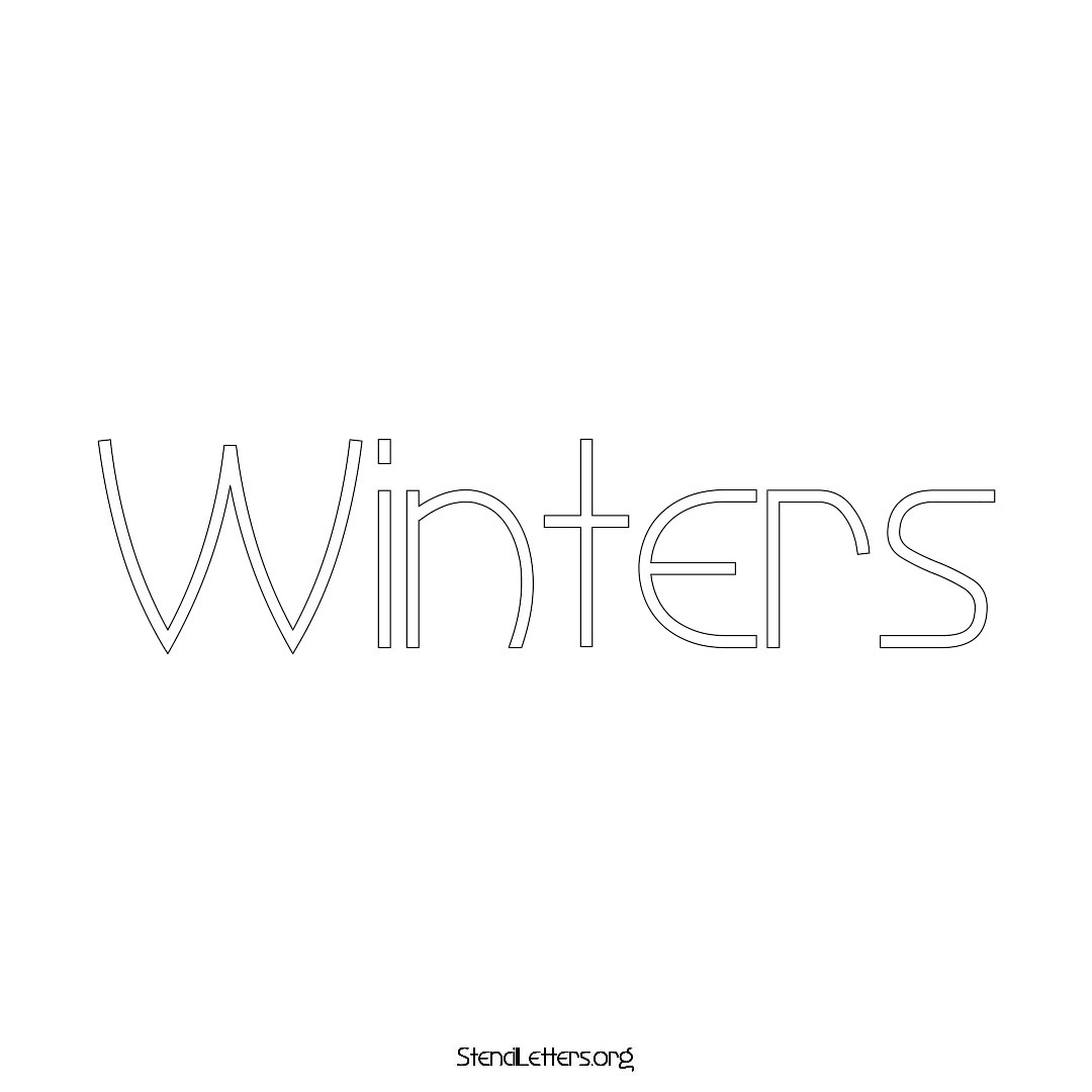 Winters name stencil in Simple Elegant Lettering
