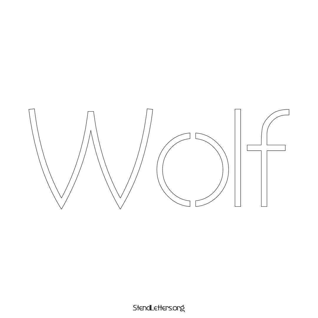 Wolf name stencil in Simple Elegant Lettering