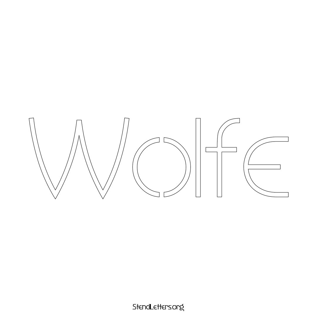 Wolfe name stencil in Simple Elegant Lettering