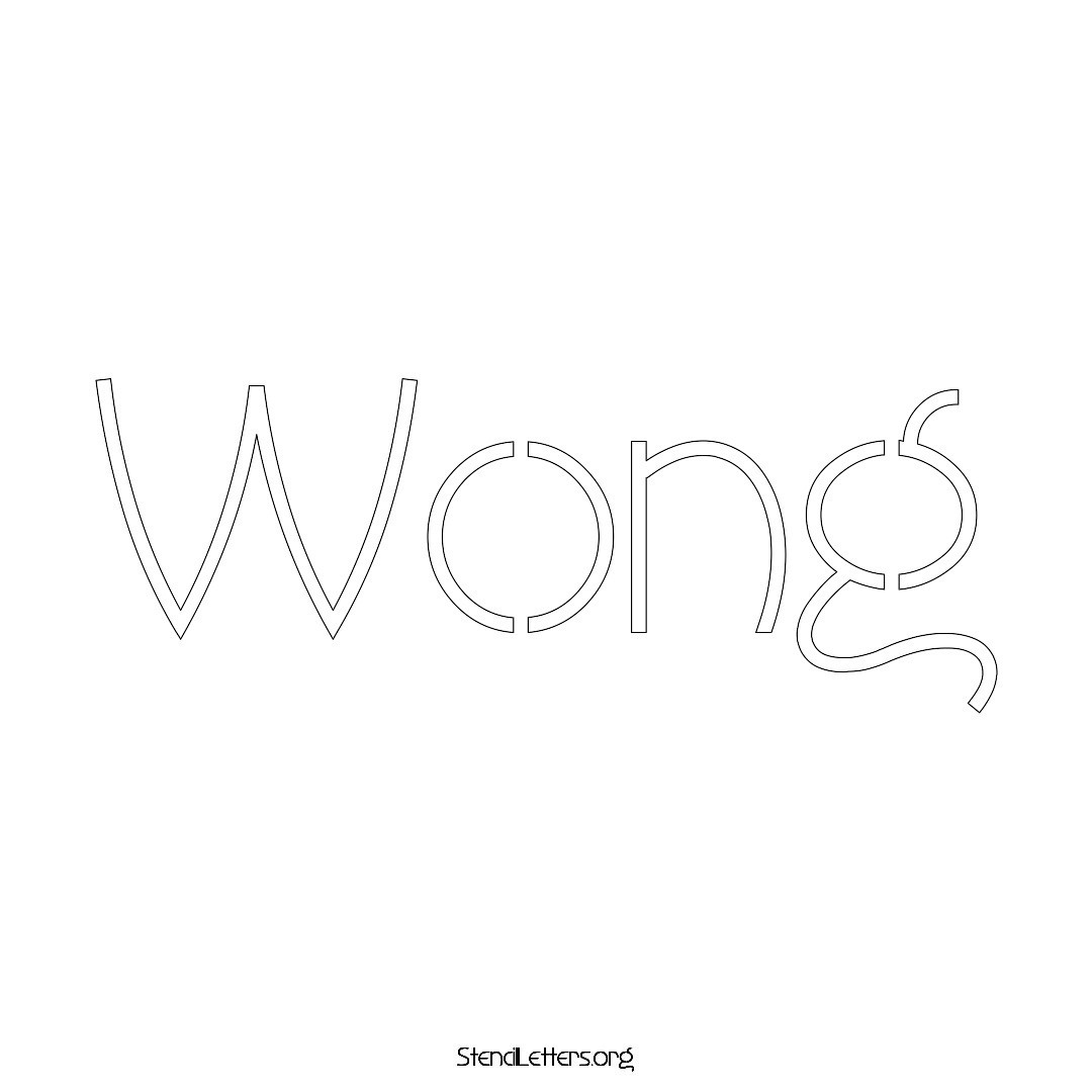 Wong name stencil in Simple Elegant Lettering