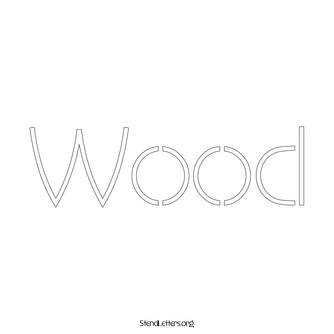 Wood name stencil in Simple Elegant Lettering