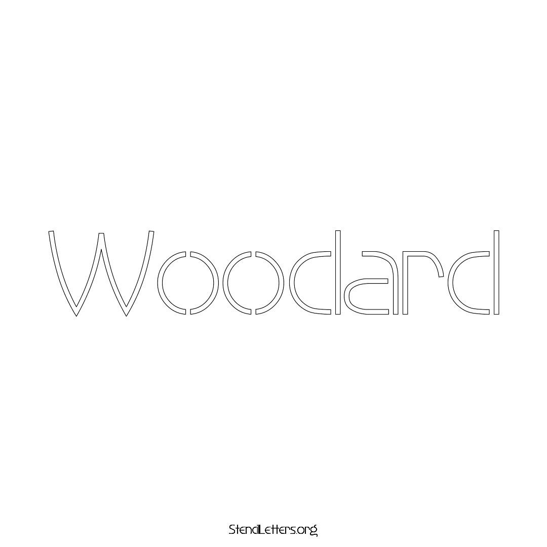 Woodard name stencil in Simple Elegant Lettering