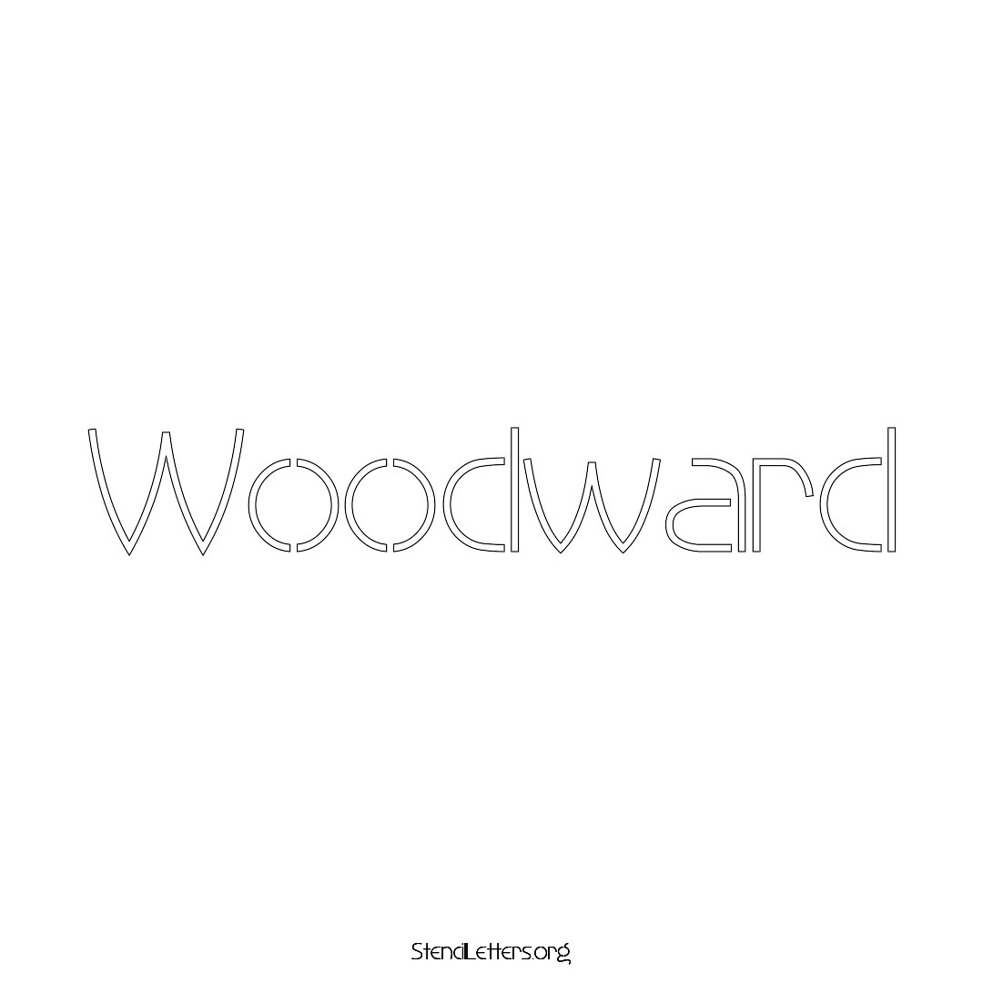 Woodward name stencil in Simple Elegant Lettering