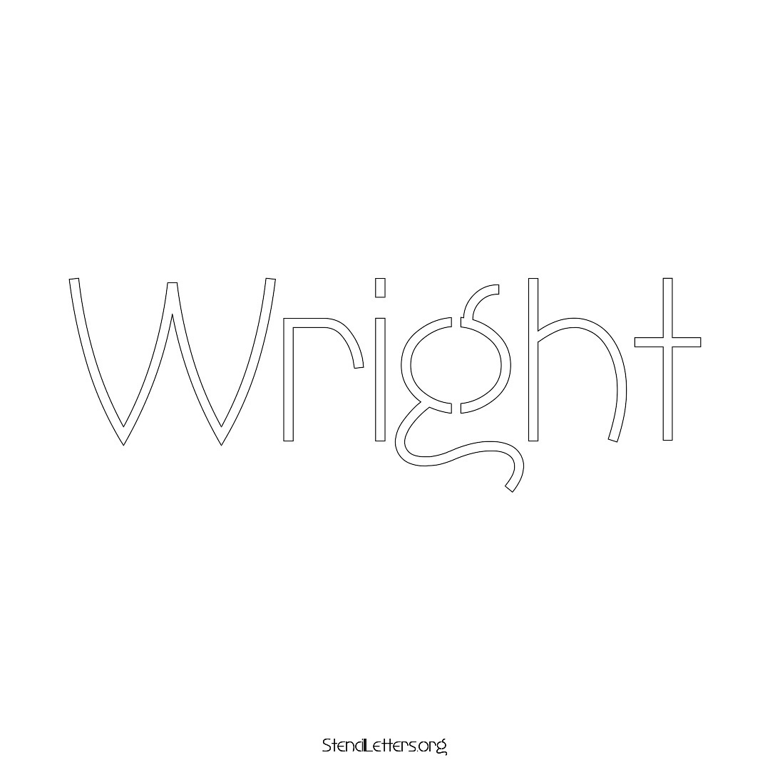 Wright name stencil in Simple Elegant Lettering