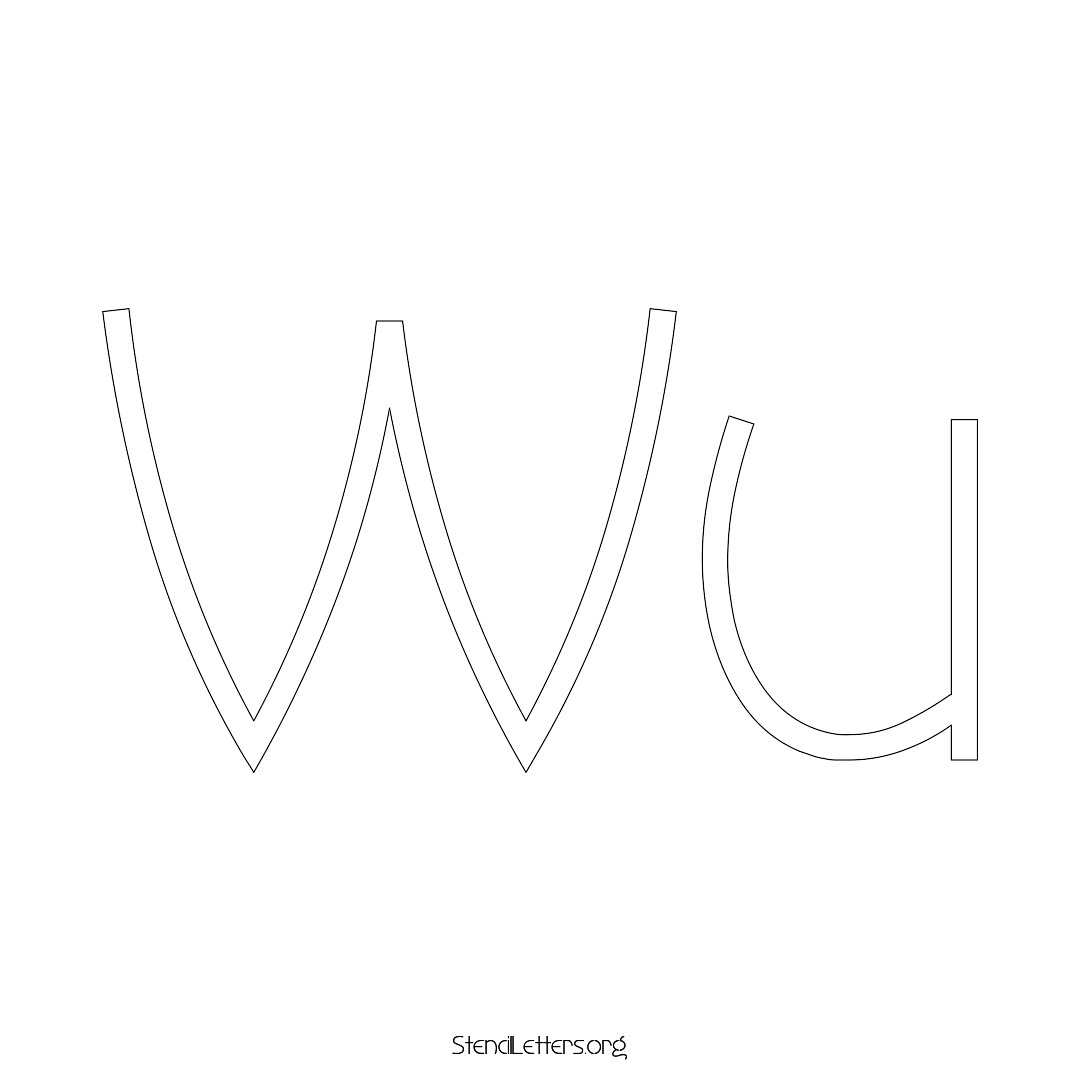 Wu name stencil in Simple Elegant Lettering