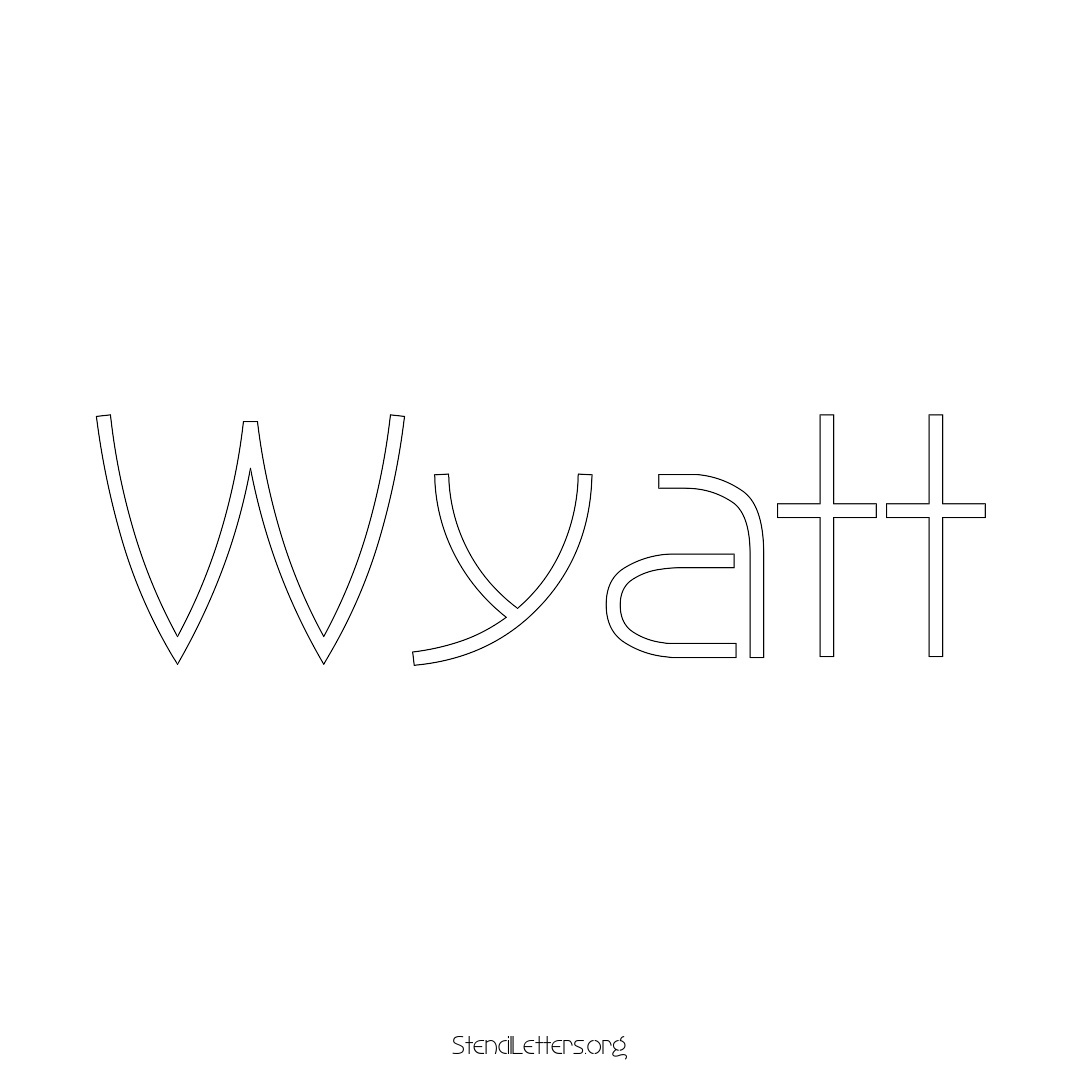 Wyatt name stencil in Simple Elegant Lettering