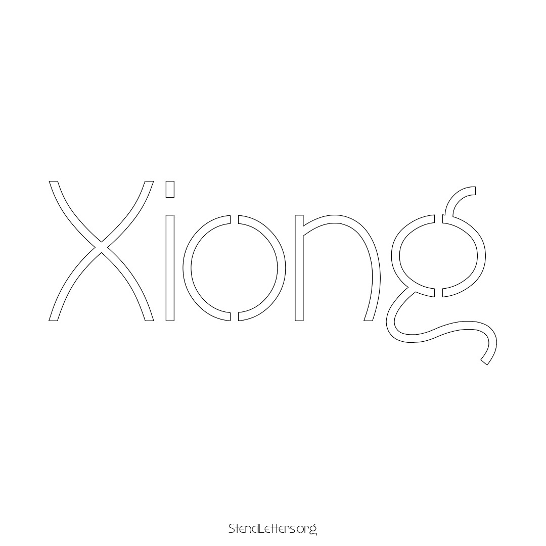 Xiong name stencil in Simple Elegant Lettering
