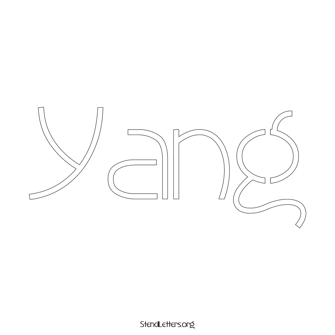 Yang name stencil in Simple Elegant Lettering