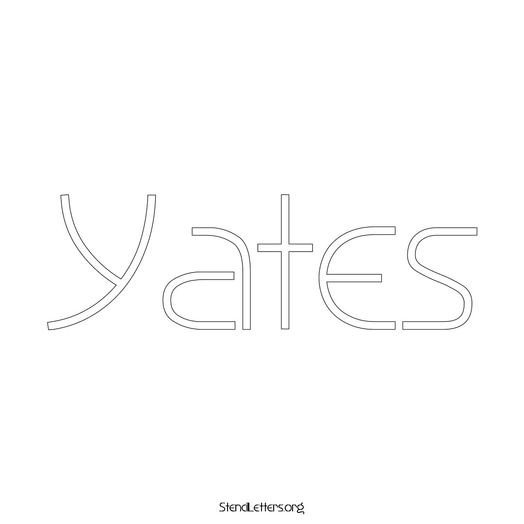 Yates name stencil in Simple Elegant Lettering