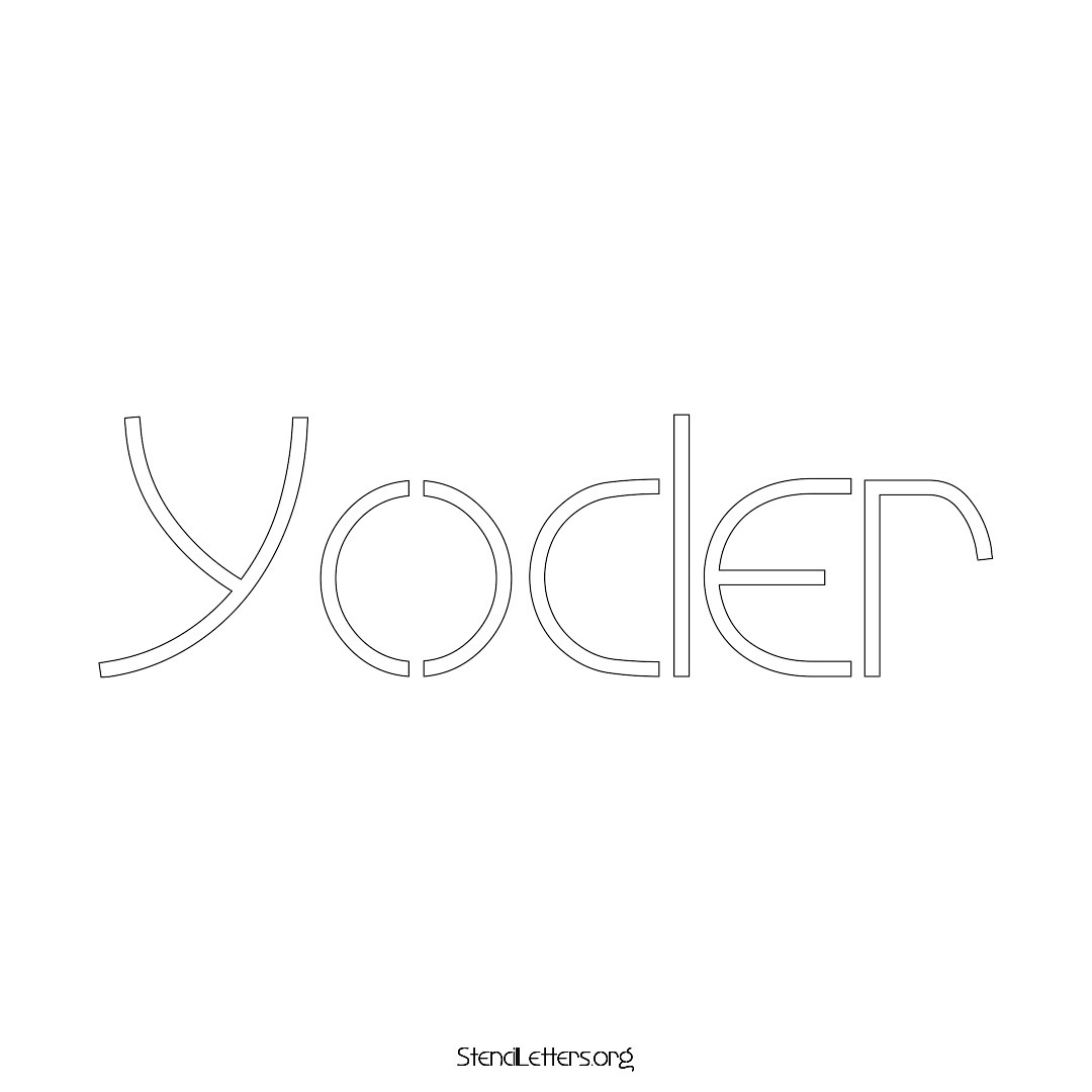 Yoder name stencil in Simple Elegant Lettering