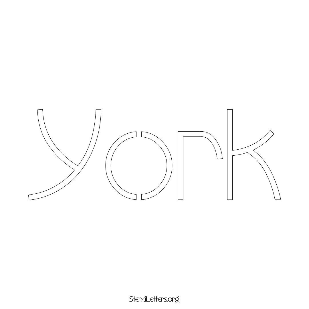 York name stencil in Simple Elegant Lettering