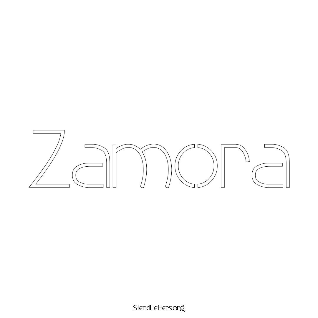 Zamora name stencil in Simple Elegant Lettering
