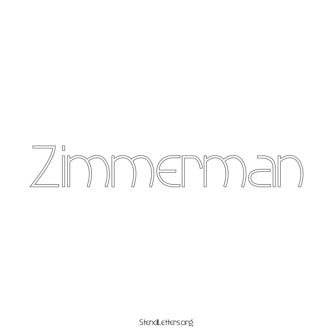 Zimmerman name stencil in Simple Elegant Lettering
