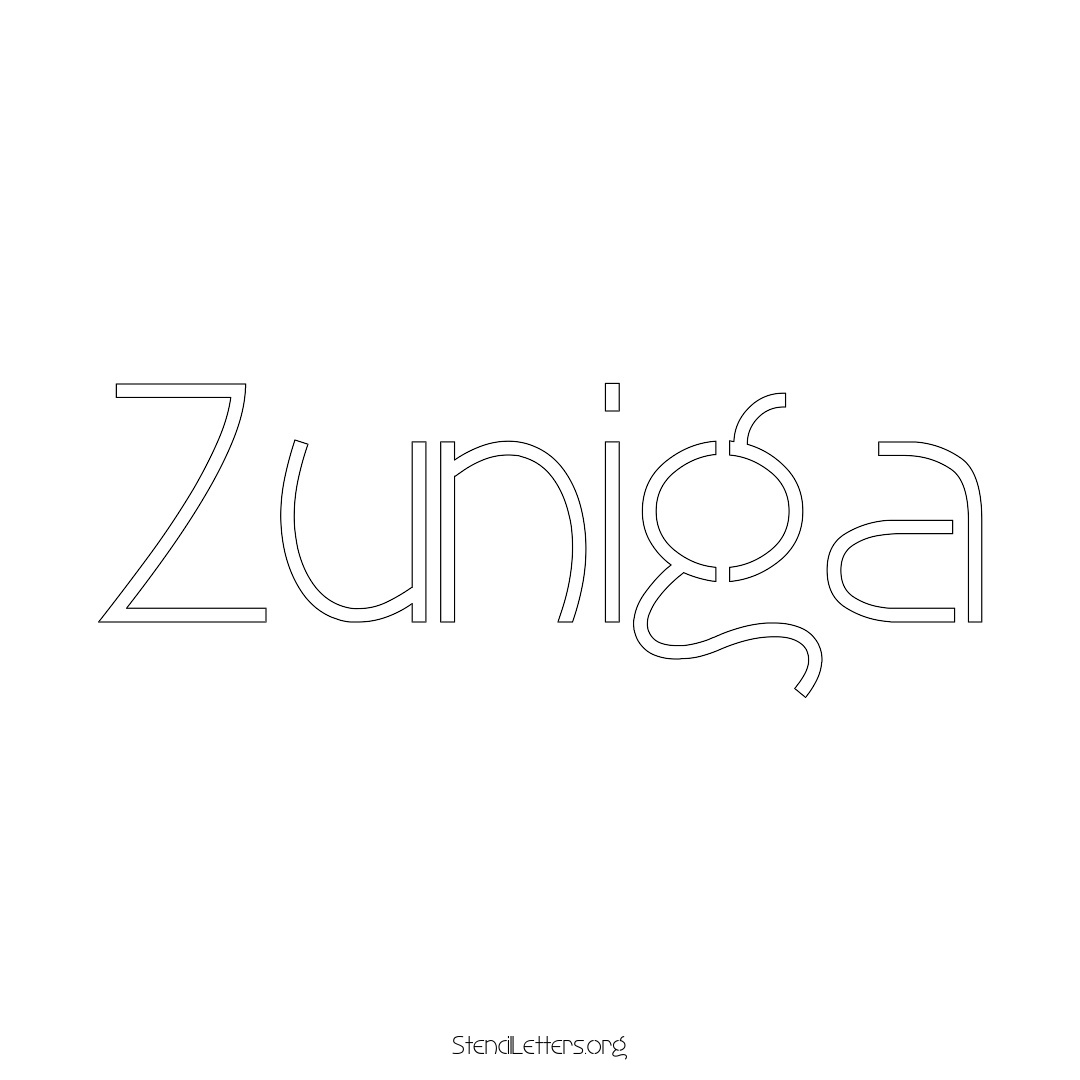 Zuniga name stencil in Simple Elegant Lettering
