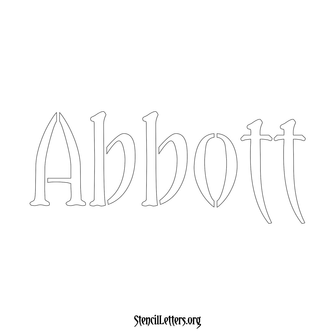 Abbott name stencil in Vintage Brush Lettering