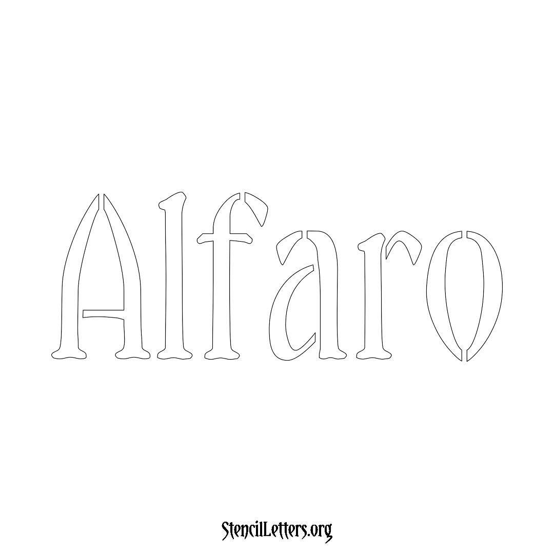 Alfaro name stencil in Vintage Brush Lettering