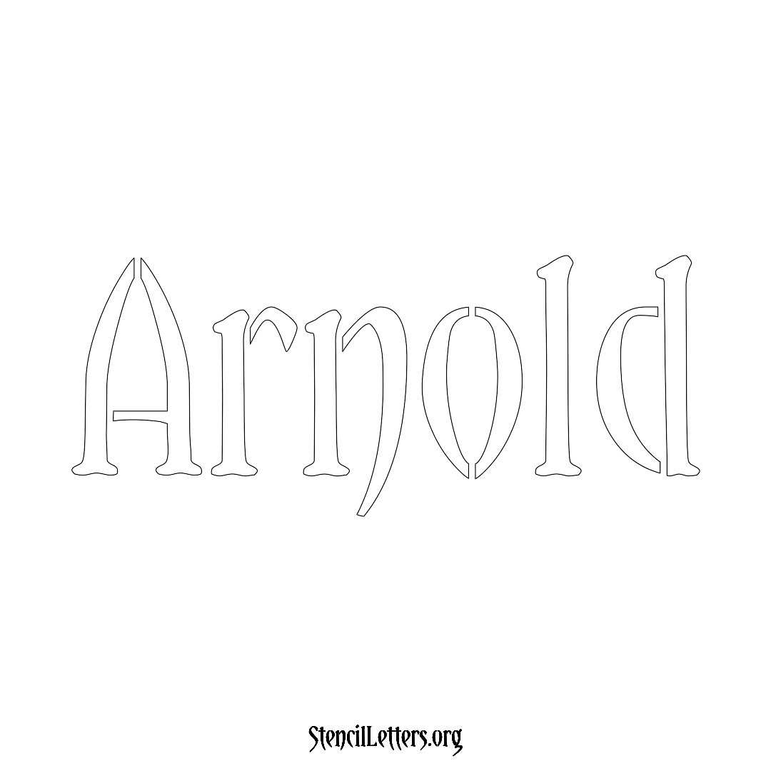 Arnold name stencil in Vintage Brush Lettering