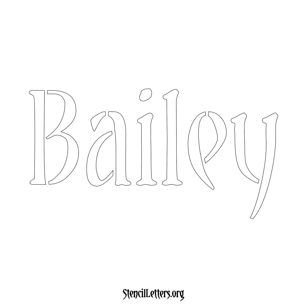 Bailey name stencil in Vintage Brush Lettering