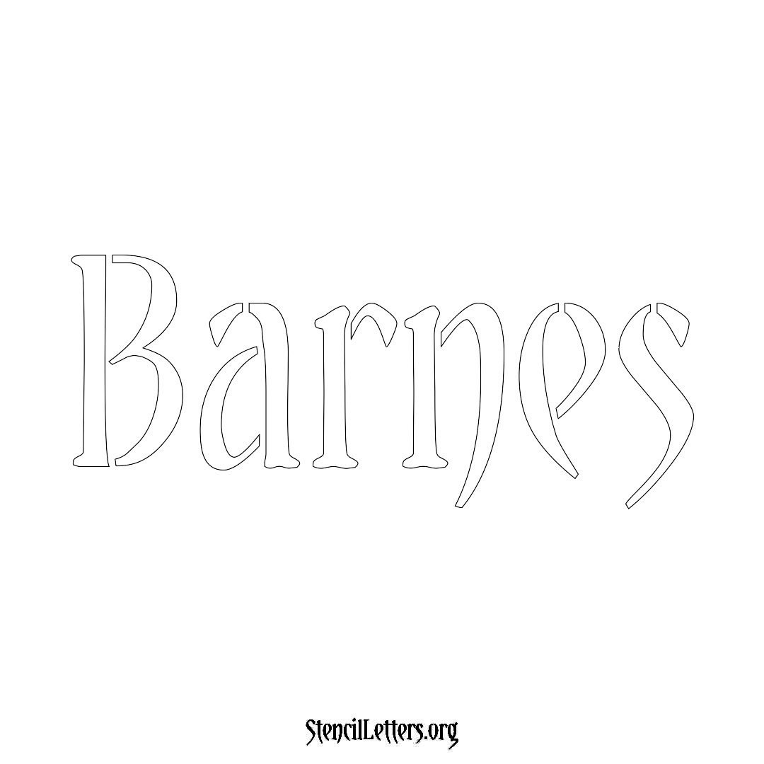 Barnes Free Printable Family Name Stencils with 6 Unique Typography and ...