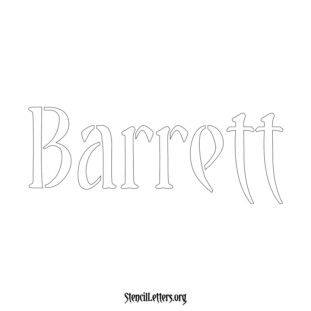 Barrett name stencil in Vintage Brush Lettering