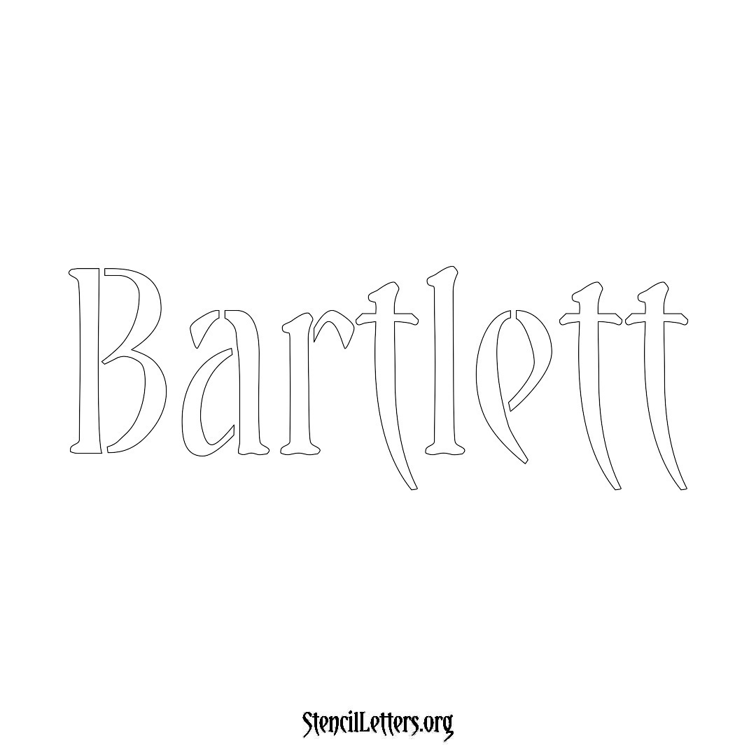 Bartlett name stencil in Vintage Brush Lettering