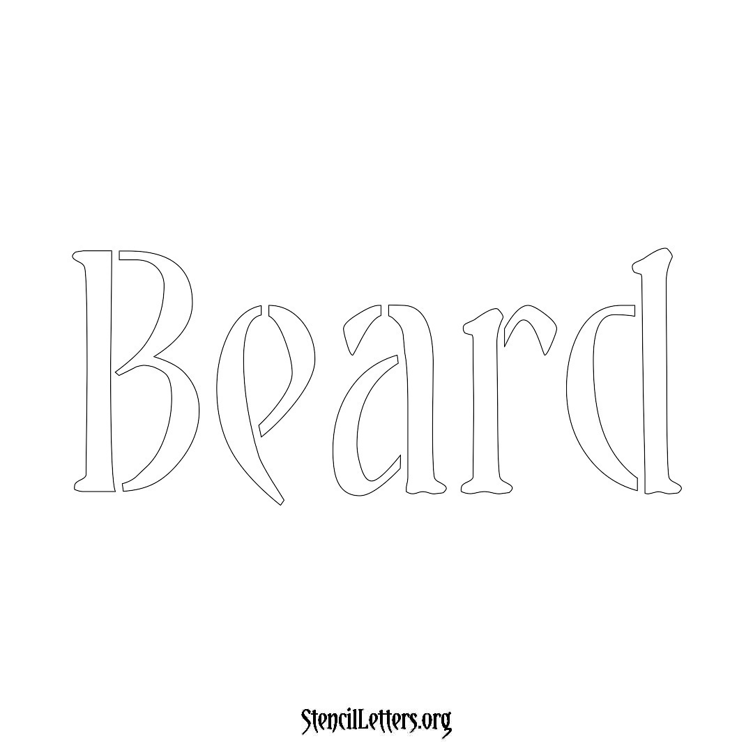 Beard Free Printable Family Name Stencils with 6 Unique Typography and ...