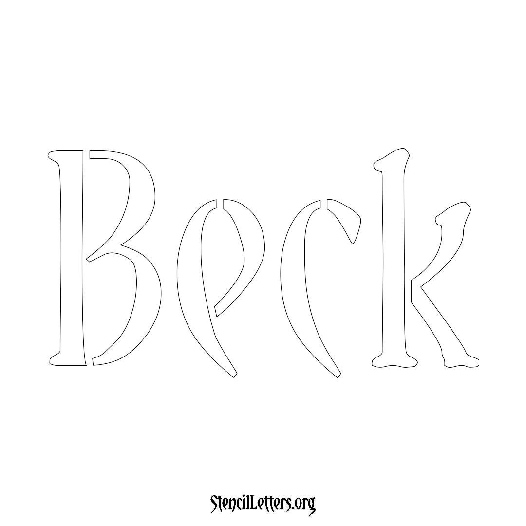 Beck name stencil in Vintage Brush Lettering