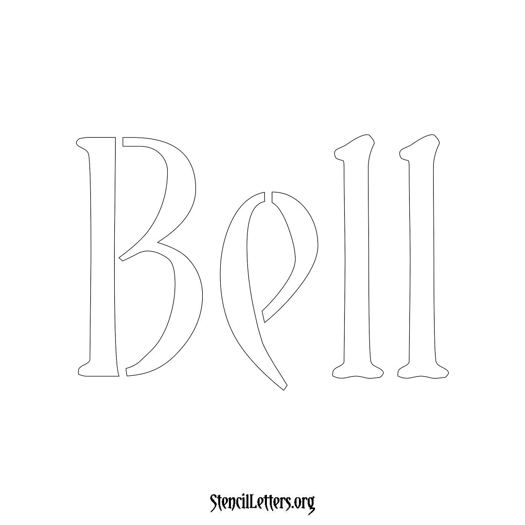 Bell name stencil in Vintage Brush Lettering